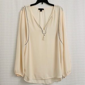 J. Crew Women’s Sheer Cream Long Sleeve Blouse